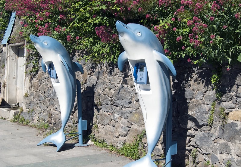 Dolphin shaped Telephone kiosks