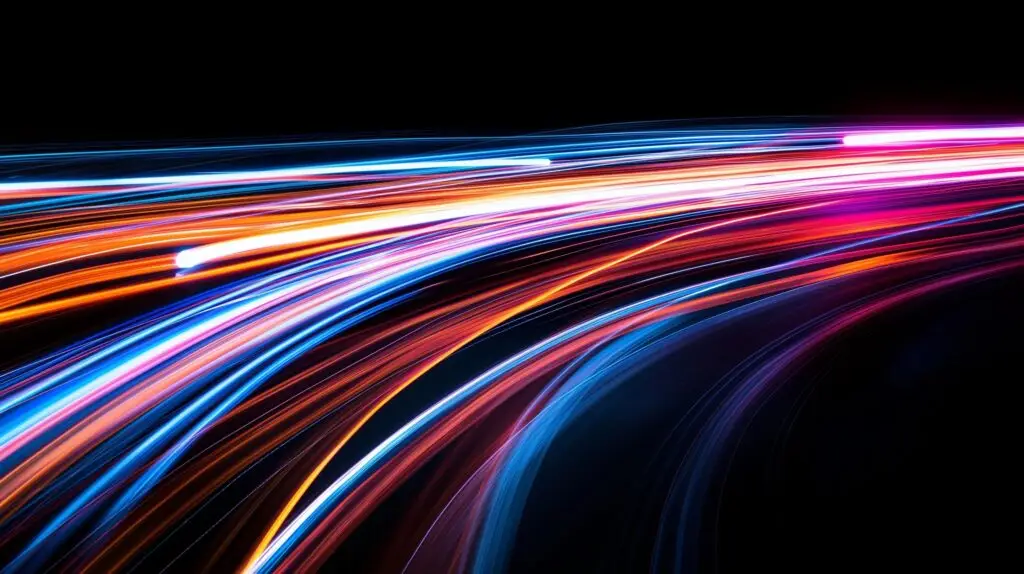 Light trails on a black background